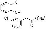 structure of CAS# 15307-79-6, Diclofenac sodium;2-[(2,6-Dichlorophenyl)amino]benzeneacetic acid sodium salt