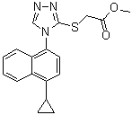 结构式 CAS# 1533519-85-5, 2-[[4-(4-环丙基萘-1-基)-4H-1,2,4-三唑-3-基]硫基]乙酸甲酯