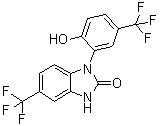 结构式 CAS# 153587-01-0, 1,3-二氢-1-[2-羟基-5-(三氟甲基)苯基]-5-(三氟甲基)-2H-苯并咪唑-2-酮