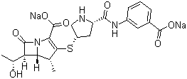 structure of CAS# 153832-38-3, Ertapenem disodium;Disodium (4R,5R,6S)-3-[(3S,5S)-5-[(3-carboxylatophenyl)carbamoyl]pyrrolidin-3-yl]sulfanyl-6-(1-hydroxyethyl)-4-methyl-7-oxo-1-azabicyclo[3.2.0]hept-2-ene-2-carboxylate