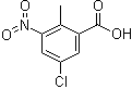 结构式 CAS# 154257-81-5, 5-氯-2-甲基-3-硝基苯甲酸
