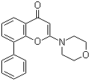 结构式 CAS# 154447-36-6, LY 294002; 8-苯基-2-(吗啉-4-基)色原酮; 2-(4-吗啉基)-8-苯基-4H-1-苯并吡喃-4-酮