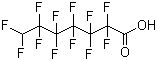 structure of CAS# 1546-95-8, 7H-Dodecafluoroheptanoic acid;2,2,3,3,4,4,5,5,6,6,7,7-Dodecafluoroheptanoic acid