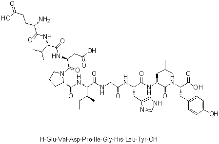 L-alpha-谷氨酰-L-缬氨酰-L-alpha-天冬氨酰-L-脯氨酰-L-异亮氨酰甘氨酰-L-组氨酰-L-亮氨酰-L-酪氨酸分子结构 (CAS 154652-68-3)