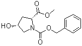 structure of CAS# 155075-23-3, (2R,4R)-4-Hydroxy-1,2-pyrrolidinedicarboxylic acid 2-methyl 1-(phenylmethyl) ester