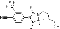 structure of CAS# 155180-53-3, 4-[4,4-Dimethyl-3-(4-hydroxybutyl)-5-oxo-2-thioxo-1-imidazolidinyl]-2-(trifluoromethyl)benzonitrile;RU 59063