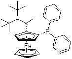 结构式 CAS# 155830-69-6, (R)-(-)-1-[(S)-2-二苯基磷二茂铁乙基二叔丁基磷