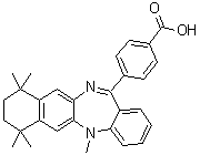 4-(7,8,9,10-Tetrahydro-5,7,7,10,10-pentamethyl-5H-benzo[e]naphtho[2,3-b][1,4]diazepin-13-yl)benzoic acid molecular structure (CAS 155877-83-1)