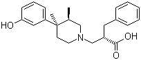 structure of CAS# 156130-41-5, (R)-2-Benzyl-3-[(3R,4R)-4-(3-hydroxyphenyl)-3,4-dimethylpiperidin-1-yl]propanoic acid;(alphaS,3R,4R)-4-(3-Hydroxyphenyl)-3,4-dimethyl-alpha-(phenylmethyl)-1-piperidinepropanoic acid