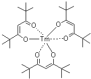 结构式 CAS# 15631-58-0, 三(2,2,6,6-四甲基-3,5-庚二酮)铥