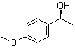 structure of CAS# 1572-97-0, (S)-1-(4-Methoxyphenyl)ethanol;(1S)-1-(4-Methoxyphenyl)ethanol; (S)-(-)-1-(p-Methoxyphenyl)ethanol; (S)-1-(4-Methoxyphenyl)-1-ethanol; (-)-1-(p-Methoxyphenyl)ethanol; (S)-1-(p-Methoxyphenyl)ethanol; (S)-4-Methoxy-alpha-methylbenzyl alcohol; (alphaS)-4-Methoxy-alpha-methylbenzenemethanol