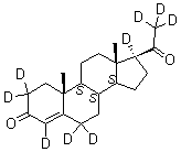 结构式 CAS# 15775-74-3, 2,2,4,6,6,17,21,21,21-九氘代孕酮