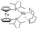 结构式 CAS# 157772-65-1, 1,1'-双(二异丙基膦)二茂铁(1,5-环辛二烯)铑