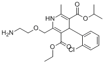structure of CAS# 158151-92-9, 3-Ethyl 5-isopropyl 2-((2-aminoethoxy)methyl)-4-(2-chlorophenyl)-6-methyl-1,4-dihydropyridine-3,5-dicarboxylate