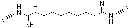 structure of CAS# 15894-70-9, 1,6-Bis(cyano-guanidino)hexane;1,6-Hexamethylenebis(dicyanamide); N,N'''-1,6-Hexanediylbis(N'-cyanoguanidine)