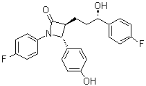 structure of CAS# 1593543-00-0, (3S,4R)-1-(4-Fluorophenyl)-3-[(3S)-3-(4-fluorophenyl)-3-hydroxypropyl]-4-(4-hydroxyphenyl)-2-azetidinone