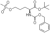 结构式 CAS# 159877-09-5, 5-[(甲磺酰基)氧基]-N-[(苯基甲氧基)羰基]-L-正缬氨酸叔丁酯
