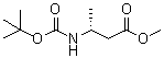 结构式 CAS# 159877-47-1, (R)-3-[[叔丁氧羰基]氨基]丁酸甲酯