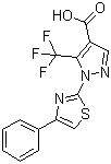 结构式 CAS# 159885-80-0, 1-(4-苯基-2-噻唑基)-5-三氟甲基-1H-吡唑-4-甲酸