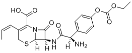 structure of CAS# 1605314-84-8, Cefprozil Monohydrate EP Impurity M;(6R,7R)-7-[[(2R)-2-Amino-2-[4-[(ethoxycarbonyl)oxy]phenyl]acetyl]amino]-8-oxo-3-[(1Z)-prop-1-enyl]-5-thia-1-azabicyclo[4.2.0]oct-2-ene-2-carboxylic acid
