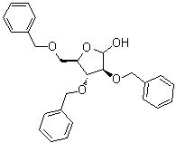 structure of CAS# 160549-10-0, 2,3,5-Tris-O-(phenylmethyl)-D-arabinofuranose