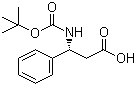 structure of CAS# 161024-80-2, (R)-N-Boc-3-Amino-3-phenylpropanoic acid;(R)-N-Boc-beta-phenyl-beta-alanine; (R)-N-tert-Butoxycarbonyl-3-amino-3-phenylpropanoic acid