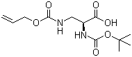 结构式 CAS# 161561-83-7, N-叔丁氧羰基-3-烯丙氧羰基氨基-L-丙氨酸