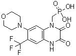 structure of CAS# 161605-73-8, Fanapanel;P-[[3,4-Dihydro-7-(4-morpholinyl)-2,3-dioxo-6-(trifluoromethyl)-1(2H)-quinoxalinyl]methyl]phosphonic acid; MPQX; ZK 200775