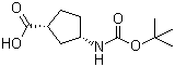 structure of CAS# 161660-94-2, (1R,3S)-Boc-3-aminocyclopentane-1-carboxylic acid