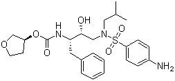 structure of CAS# 161814-49-9, Amprenavir;[(3S)-Oxolan-3-yl] N-[(2S,3R)-4-[(4-aminophenyl)sulfonyl-(2-methylpropyl)amino]-3-hydroxy-1-phenylbutan-2-yl]carbamate