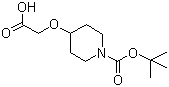 structure of CAS# 161948-70-5, N-Boc-4-carboxymethoxypiperidine;2-[(1-tert-Butoxycarbonyl-4-piperidyl)oxy]acetic acid