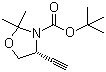 结构式 CAS# 162107-48-4, (R)-N-叔丁氧羰基-2,2-二甲基-4-乙炔基噁唑烷