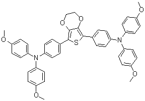 结构式 CAS# 1622008-73-4, 4,4'-(2,3-二氢噻吩并[3,4-b]-1,4-二恶英-5,7-二基)二[N,N-二(4-甲氧基苯基)苯胺]