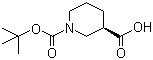structure of CAS# 163438-09-3, (R)-Boc-Nipecotic acid;(R)-Boc-Nip-OH; (R)-N-Boc-piperidine-3-carboxylic acid; 1-[(2-Methylpropan-2-yl)oxycarbonyl]piperidine-3-carboxylic acid