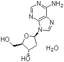 结构式 CAS# 16373-93-6, 2'-脱氧腺苷一水合物