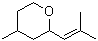 结构式 CAS# 16409-43-1, 玫瑰醚; 4-甲基-2-(2-甲基-1-丙烯基)四氢吡喃