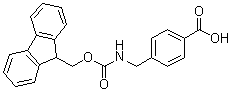 structure of CAS# 164470-64-8, 4-[[[(9H-Fluoren-9-ylmethoxy)carbonyl]amino]methyl]benzoic acid;4-[[(Fmoc)amino]methyl]benzoic acid; AF 10346