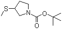 结构式 CAS# 164666-07-3, 3-(甲硫基)-1-吡咯烷羧酸叔丁酯