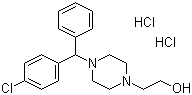 structure of CAS# 164726-80-1, 4-[(4-Chlorophenyl)phenylmethyl]-1-piperazineethanol dihydrochloride