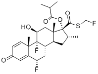 结构式 CAS# 1648562-63-3, 氟替卡松21-异丁酸酯