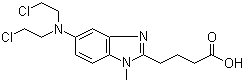structure of CAS# 16506-27-7, Bendamustine;5-(Bis(2-chloroethyl)amino)-1-methyl-2-benzimidazolebutyric acid