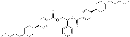 structure of CAS# 165660-09-3, 4-(trans-4-Pentylcyclohexyl)benzoic acid (1S)-1-phenyl-1,2-ethanediyl ester;S 1011; S 1011 (chiral dopant); ZLI 4571