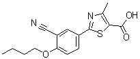 结构式 CAS# 1657014-33-9, 2-(4-丁氧基-3-氰基苯基)-4-甲基-5-噻唑羧酸