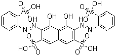 structure of CAS# 1668-00-4, Arsenazo III;2,7-Bis(2-arsonophenylazo)-1,8-dihydroxy-3,6-naphthalenedisulfonic acid; NSC 91528