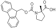 structure of CAS# 167275-47-0, (S)-1-[[(9H-Fluoren-9-yl)methoxy]carbonyl]-2-methylpyrrolidine-2-carboxylic acid