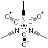 structure of CAS# 16800-47-8, Tricarbonyl tris(acetonitrile)tungsten;Tris(acetonitrile)tricarbonyltungsten; Tris(acetonitrile)tungsten tricarbonyl