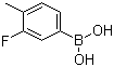 结构式 CAS# 168267-99-0, 3-氟-4-甲基苯硼酸