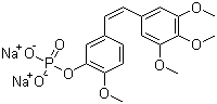 structure of CAS# 168555-66-6, Combretastatin A4 disodium phosphate;2-Methoxy-5-[(1Z)-2-(3,4,5-trimethoxyphenyl)ethenyl]phenol dihydrogen phosphate disodium salt