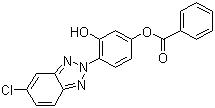 structure of CAS# 169198-72-5, 2-(2'-Hydroxy-4'-benzoyloxyphenyl)-5-chlorobenzotriazole;Ultraviolet Absorbent UV-366; 4-(5-Chloro-2H-benzotriazol-2-yl)-1,3-benzenediol 1-benzoate