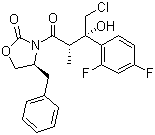 (4S)-3-[(2R,3R)-4-氯-3-(2,4-二氟苯基)-3-羟基-2-甲基-1-氧代丁基]-4-(苯基甲基)-2-恶唑啉酮分子结构 (CAS 169218-76-2)